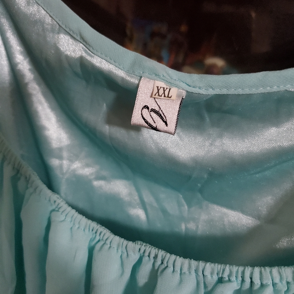 Aqua Puff Sleeve Dress - Picture 5 of 7